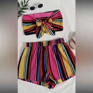 SHEIN strip short set